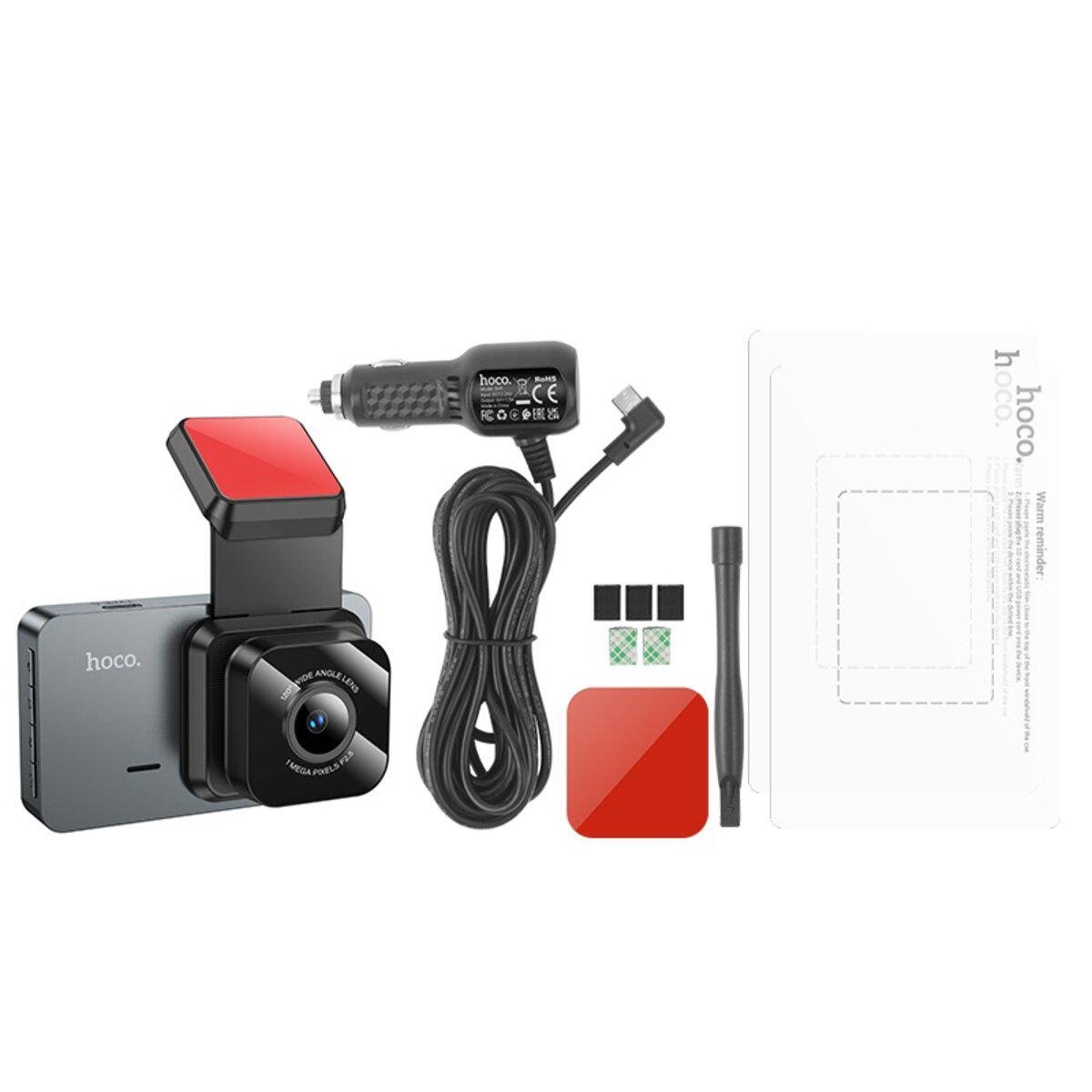 Відеореєстратор автомобільний Hoco DV9 " HD 1280x720 200 mAh Metal Grey (6942007633345) - фото 4