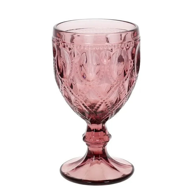 Бокал скляний для вина Flora 300 мл 6 шт. Пурпурний (32361) - фото 1