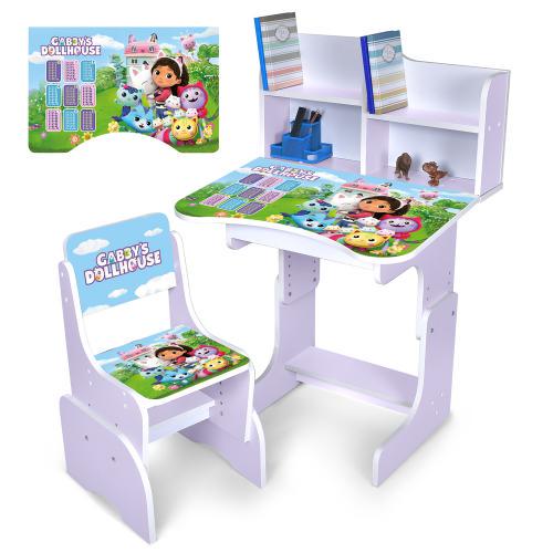 Парта со стульчиком N 2071-20-6 Gabby's Dollhouse с таблицей умножения - фото 2 Парта со стульчиком N 2071-20-6 Gabby's Dollhouse с таблицей умножения - фото 2