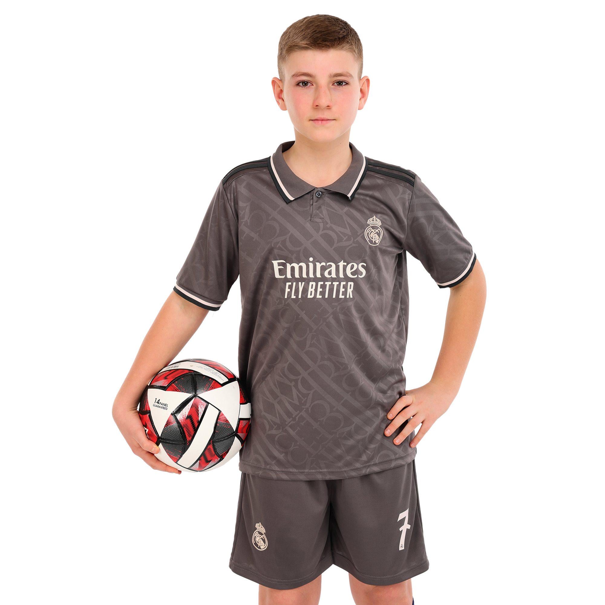 Форма футбольная детская с символикой футбольного клуба REAL MADRID резервная 2025 SP-Sport VINI JR №7 р. 20 Серый (CO-4648_Серый_20,_рост_115-12)