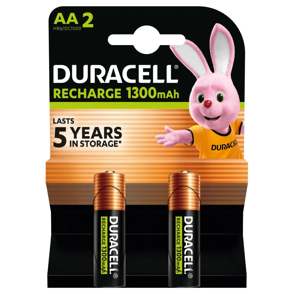 Комплект акумуляторів Duracell AA HR6 1300 mAh 2 шт. (5000394039186/81367175)