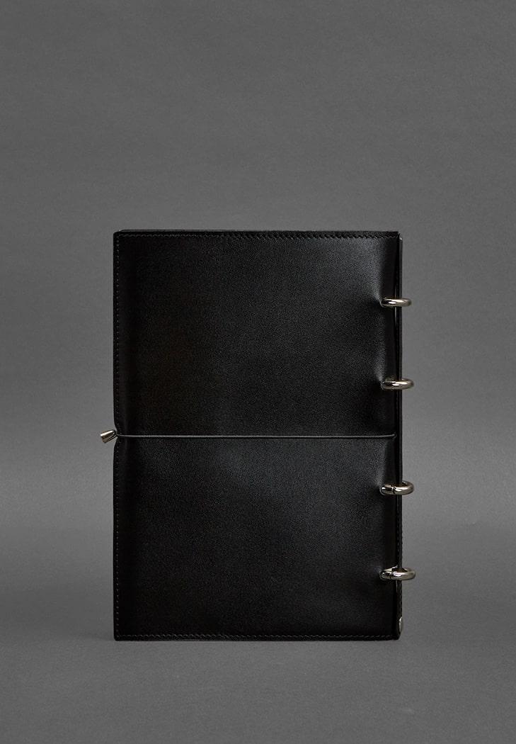 Блокнот кожаный Софт-бук 9.0 А4 на кольцах в мягкой обложке Черный глянец (A-027479) - фото 7