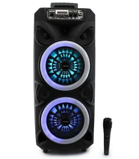 Портативная Bluetooth колонка Kimiso QS 224 7962 7 с микрофоном подсветкой 70 Вт Черный
