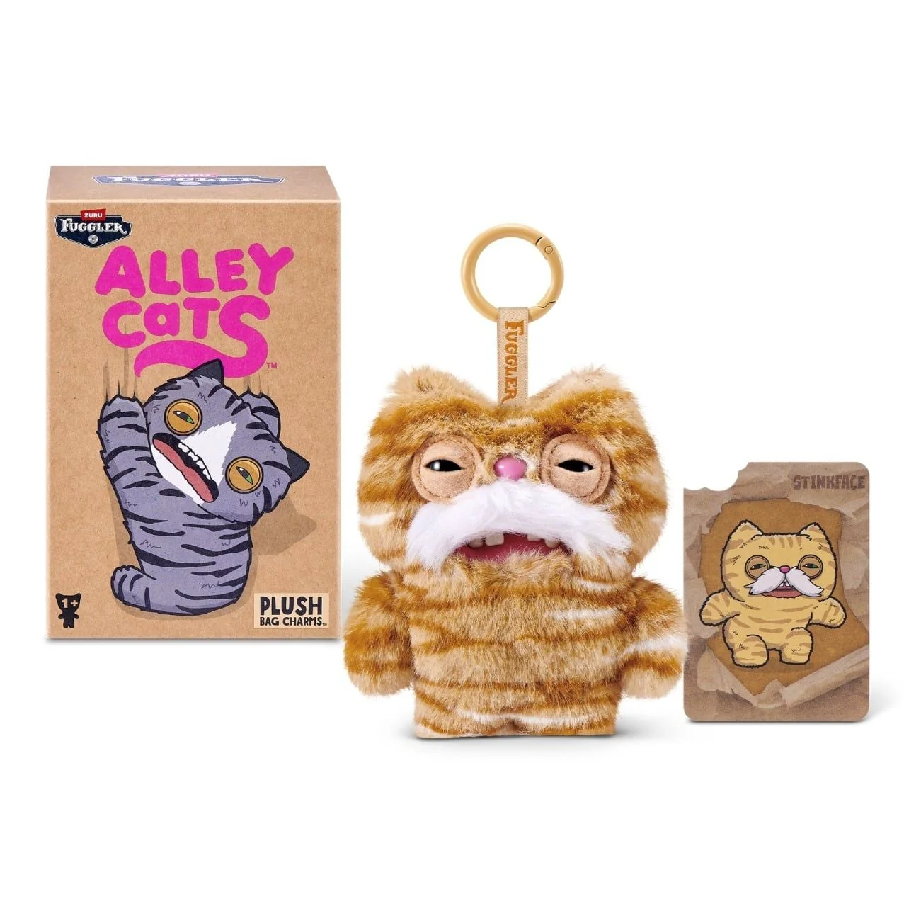 М’яка іграшка зубатий монстр Брелок Кіт Fuggler Alley Cats Plush Bag Charm Stinkface Рижик