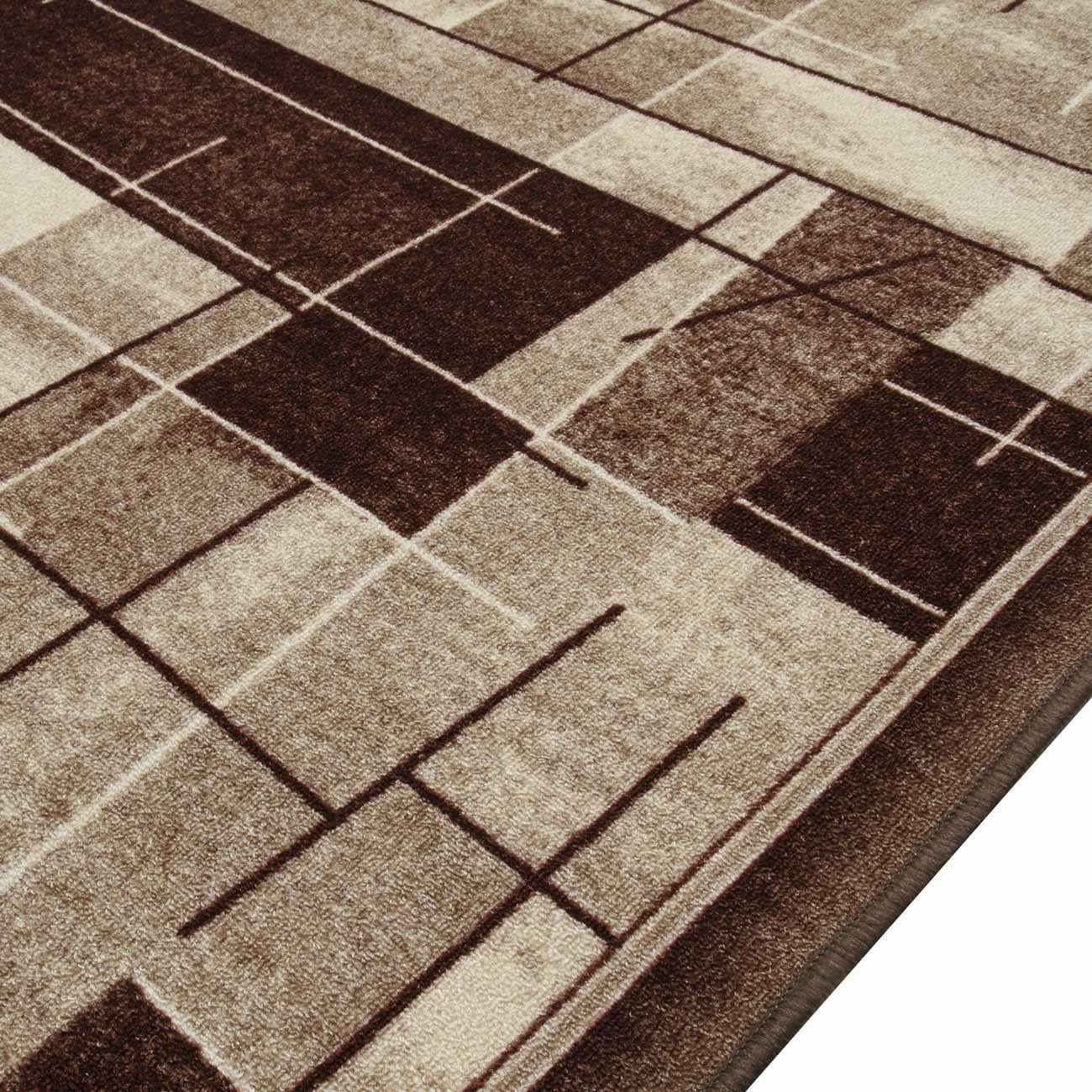 Доріжка килимова безворсова на повстяній основі Virtual Print Скло-P2 1 м Коричневий/Бежевий (34188786) - фото 5
