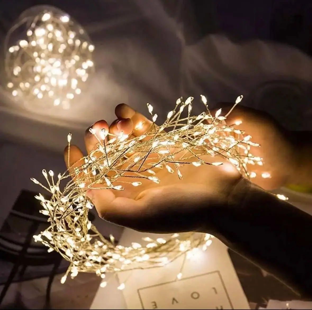 Гирлянда нить Хвойная лапа 9 м 300 LED от USB 8 режимов с пультом Теплый белый - фото 3