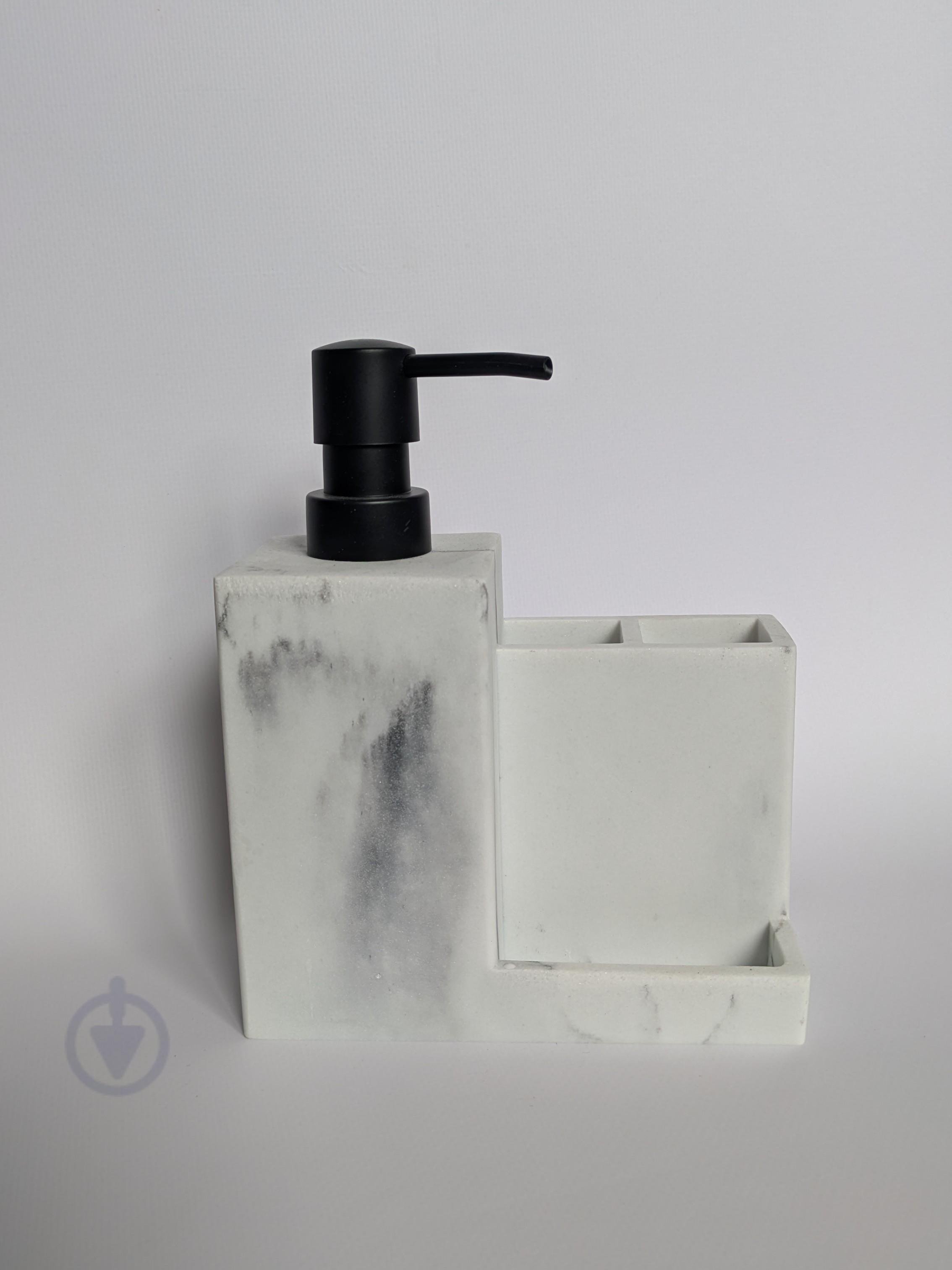 Дозатор кухонный с местом для губки и щетки Мрамор (25051366)