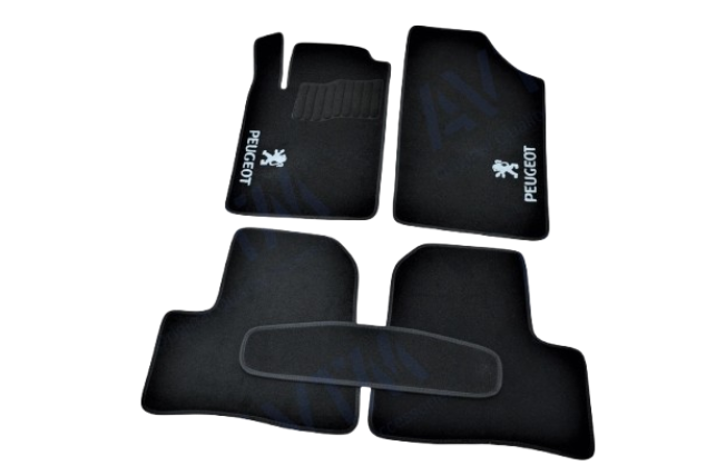 Коврики автомобильные ворсовые в салон для Peugeot 206 1998-2005 5 шт.