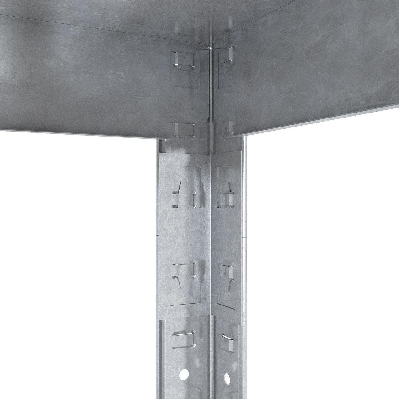 Стелаж Меткас Бюджет ОС 150 кг/полицю 4 полиці сталь оцинкований металевий 1600x900x400 мм (2511852292) - фото 9