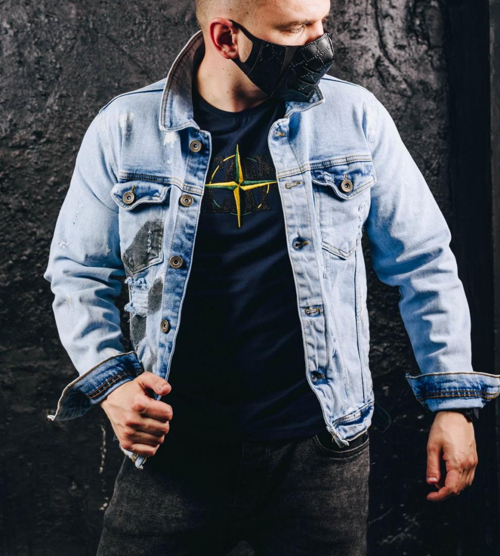 Куртка джинсовая 4-021 S Голубой (5709)