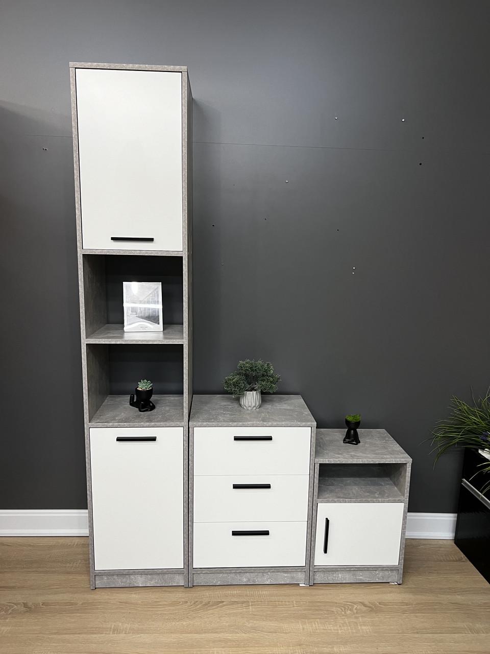 Пенал Асті 1960x390x354 мм Бетон/Білий - фото 4 Пенал Асті 1960x390x354 мм Бетон/Білий - фото 4