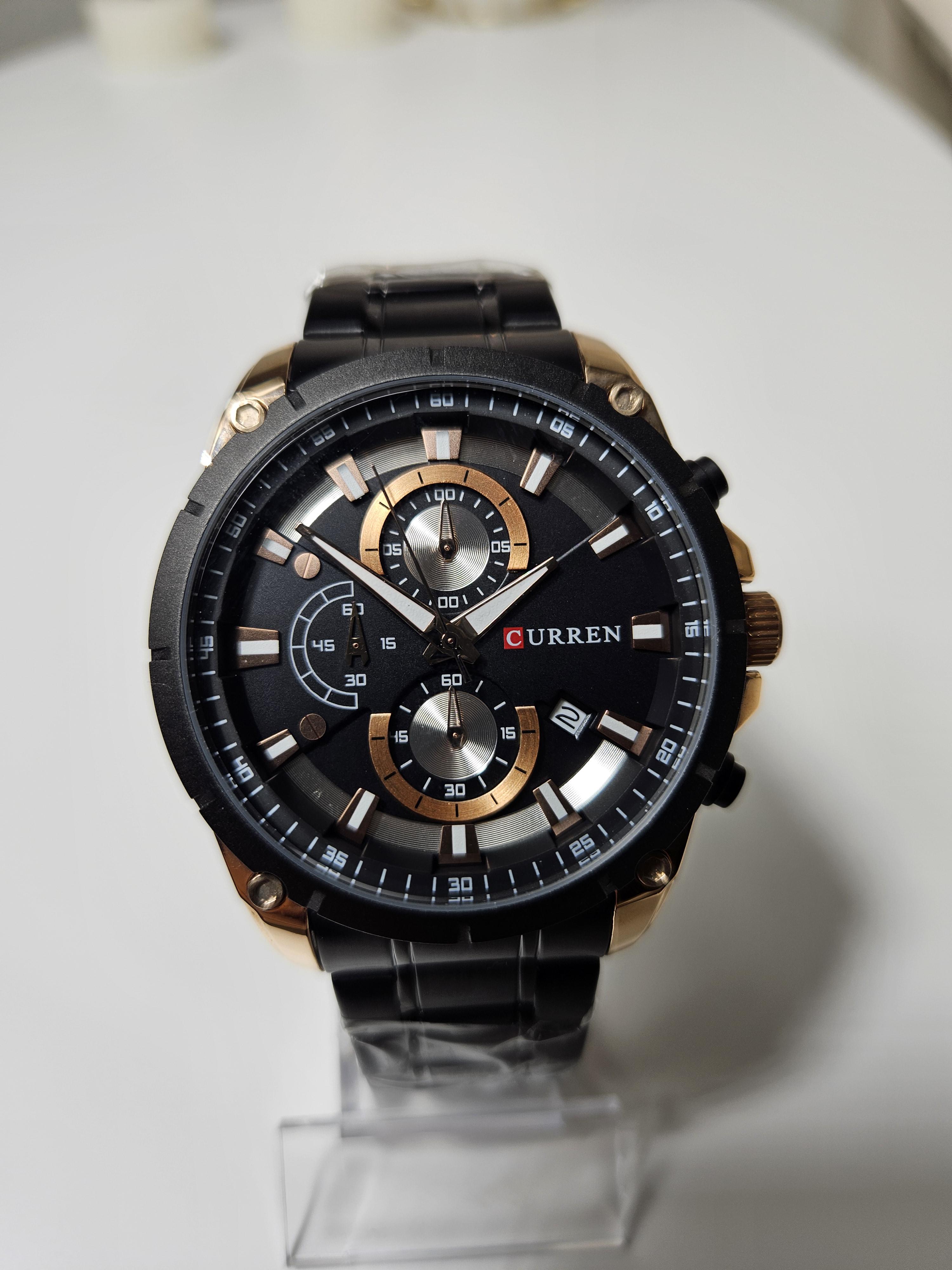 Наручний годинник чоловічий Сurren 8360 Чорний/Золотий (1102) - фото 2 Наручний годинник чоловічий Сurren 8360 Чорний/Золотий (1102) - фото 2