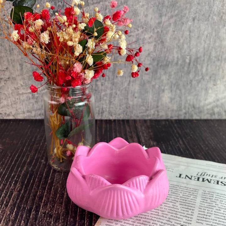 Підсвічник гіпсовий Лотос Рожевий (691_7-161)