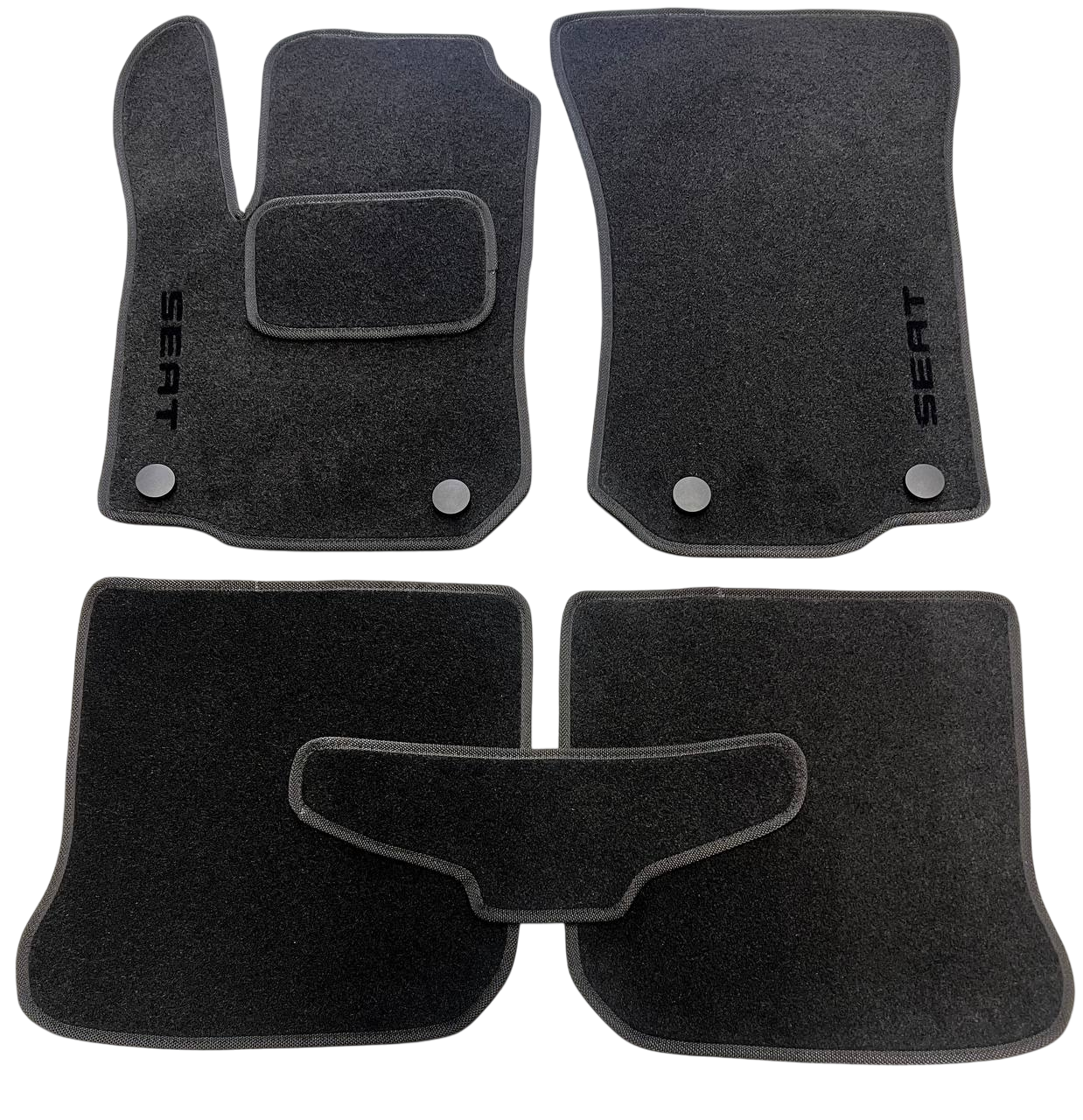 Коврики в салон ворсовые для Seat Leon 1998-2006 5 шт. Черный (27327212)