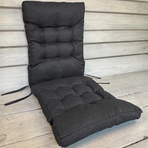 Подушка для стульев Decorator Мальмо двойная на завязках 40х120х4 см Графитовый (84-159)