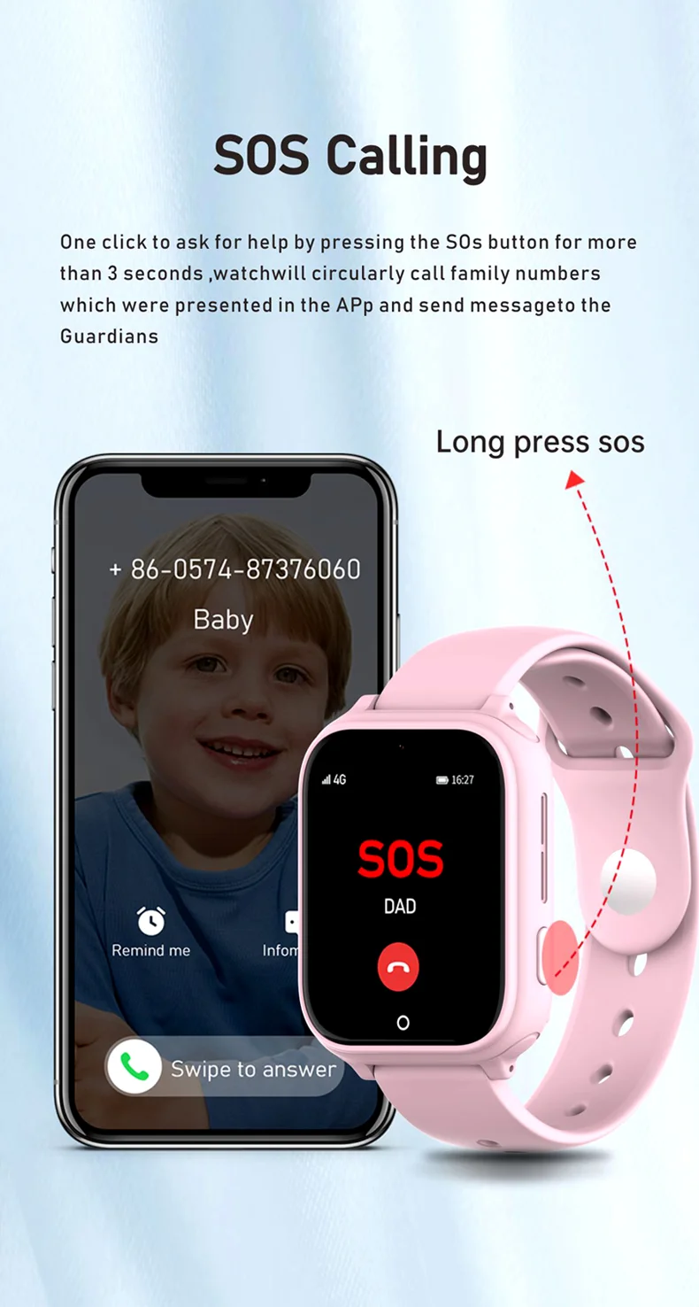 Смарт годинник-телефон дитячий Wonlex CT25 з відеодзвінком WI-FI GPS SIM-карта Pink (18357) - фото 9 Смарт годинник-телефон дитячий Wonlex CT25 з відеодзвінком WI-FI GPS SIM-карта Pink (18357) - фото 9