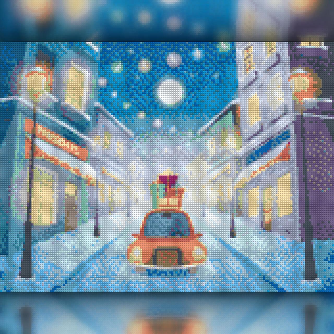 Алмазная мозаика на подрамнике The Wortex Diamonds Праздничная улица 30x40 см (TWD70005M+P)
