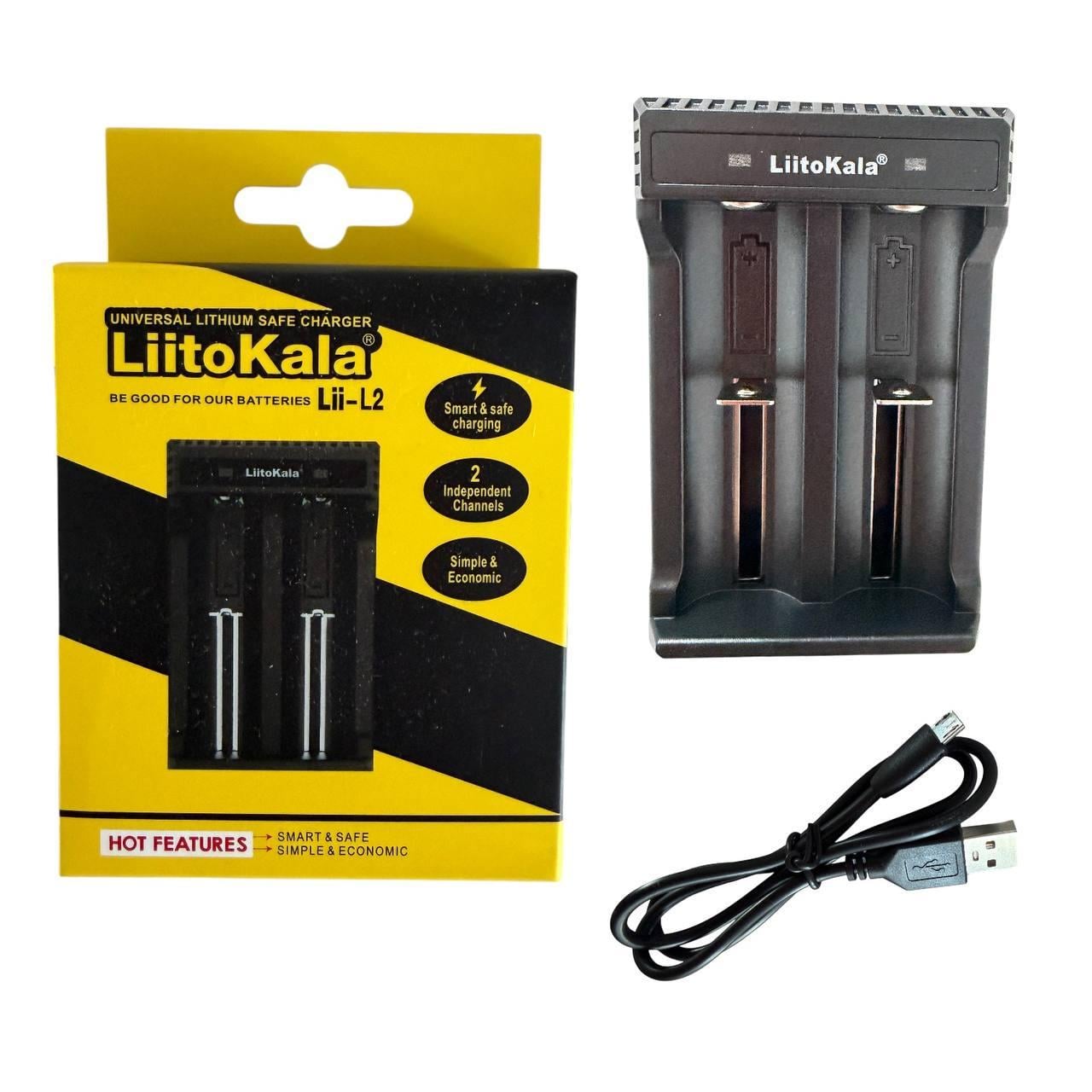 Зарядное устройство универсальное Liitokala Lii-L2 2 канала LED-индикация 10430/10440/14500/16340/17670/18500/18650/26650/25500/26700