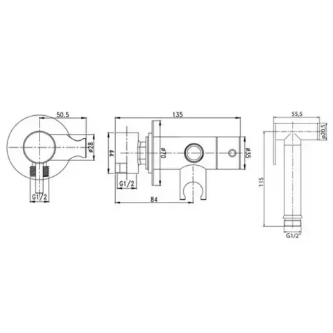 Душ гігієнічний прихованого монтажу Fiore на стіну Black (30NN8590) - фото 2 Душ гігієнічний прихованого монтажу Fiore на стіну Black (30NN8590) - фото 2