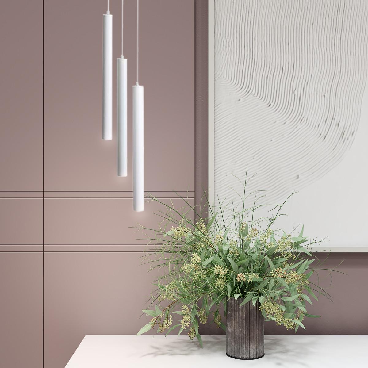 Подвесной светильник MSK ELECTRIC Elegant под лампы Е14 Белый (NL 4045-3R WH) - фото 2 Подвесной светильник MSK ELECTRIC Elegant под лампы Е14 Белый (NL 4045-3R WH) - фото 2