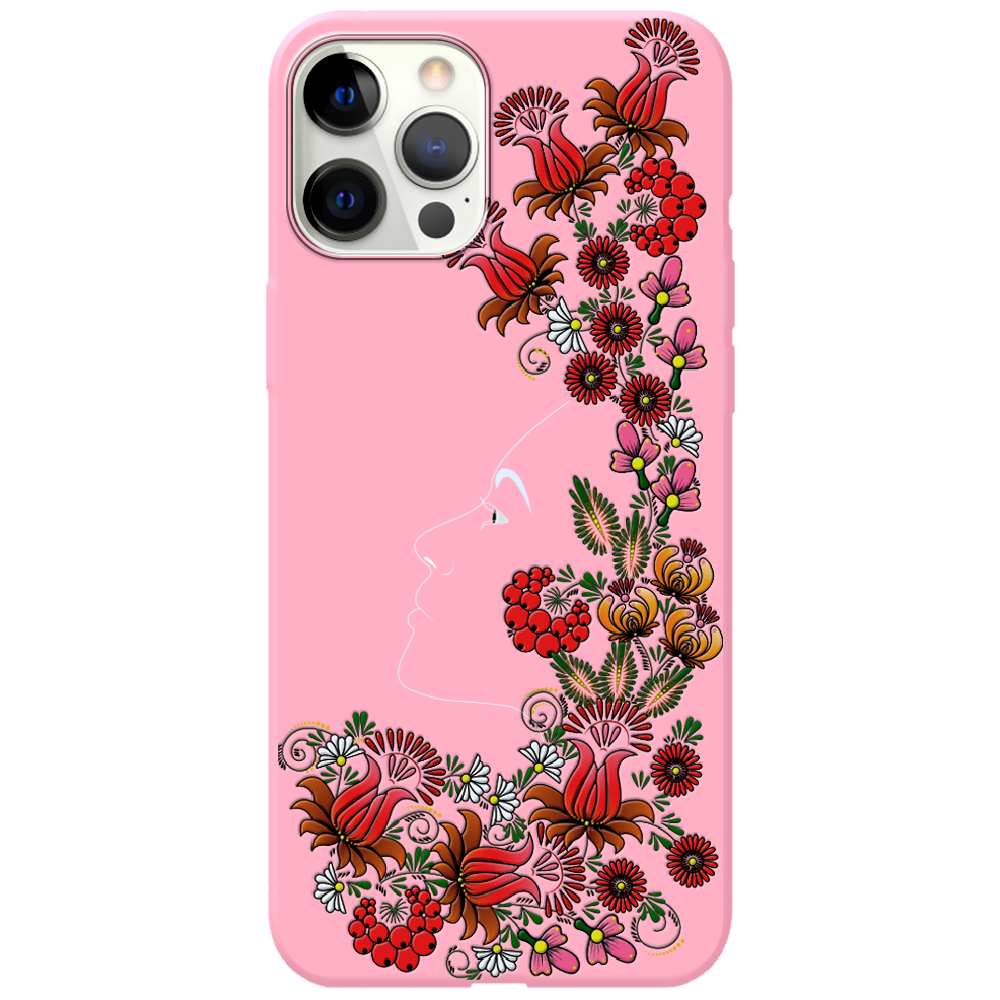 Чехол BoxFace iPhone 12 Pro 3D Ukrainian Muse Розовый силикон (41086-bk64-43059)