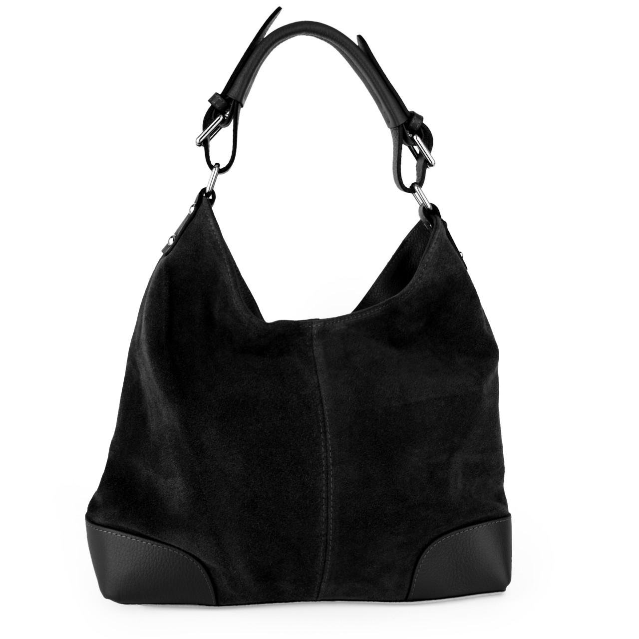 Сумка-шопер жіноча Virginia Conti 03735 замшева Чорний (2738283229) - фото 1 Сумка-шопер жіноча Virginia Conti 03735 замшева Чорний (2738283229) - фото 1