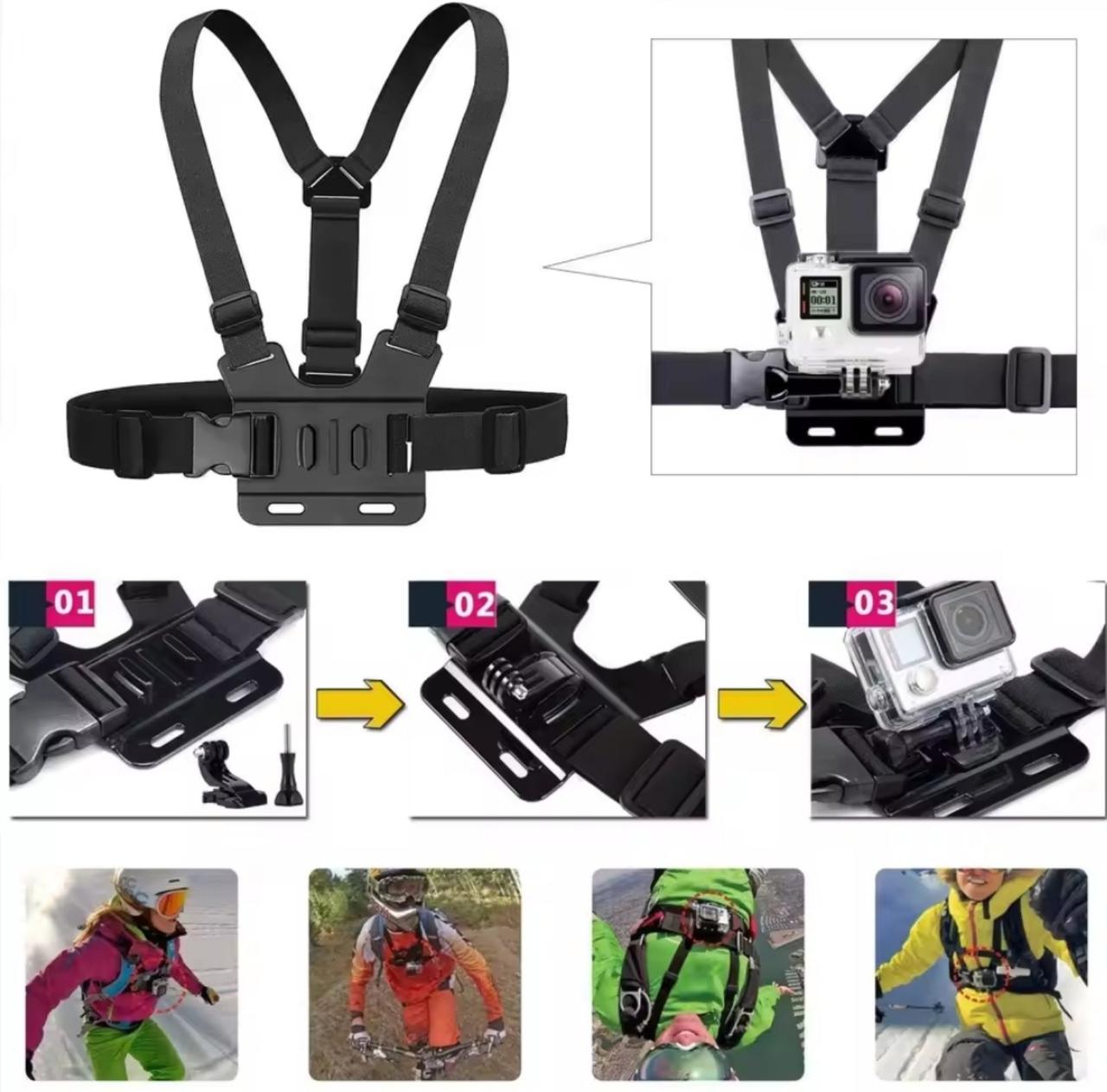 Набір аксесуарів для телефона й екшн-камери GoPro/SJCAM/Eken/Xiaomi кріплення на голову на груди 6в1 (2824922840) - фото 2 Набір аксесуарів для телефона й екшн-камери GoPro/SJCAM/Eken/Xiaomi кріплення на голову на груди 6в1 (2824922840) - фото 2