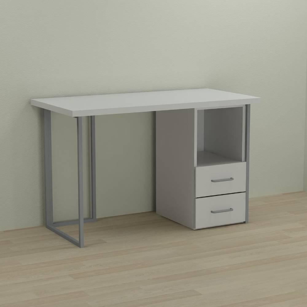 Письмовий стіл Ferrum-decor Отто ДСП 32 мм 75x120x70 см Сірий/Білий (FRD-101516)