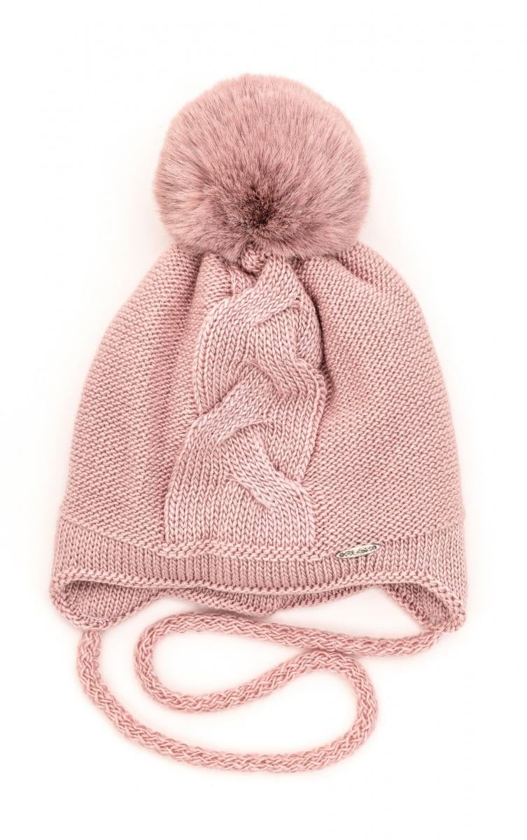 Шапка дитяча зимова Alex Косичка 40-44 см Пудровий