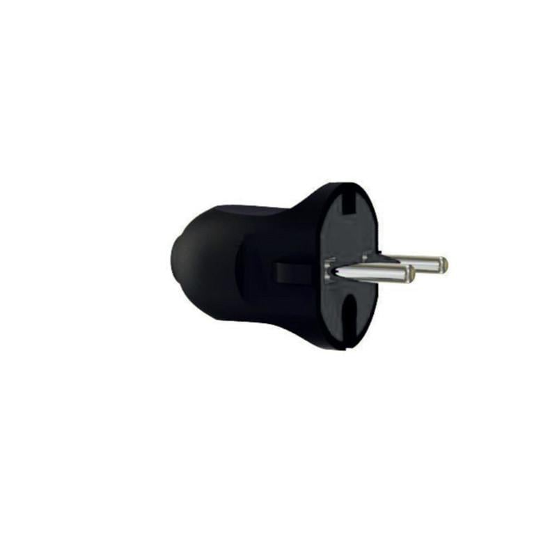 Вилка бытовая Neomax без заземления 16A 2P Черный (NX1102)