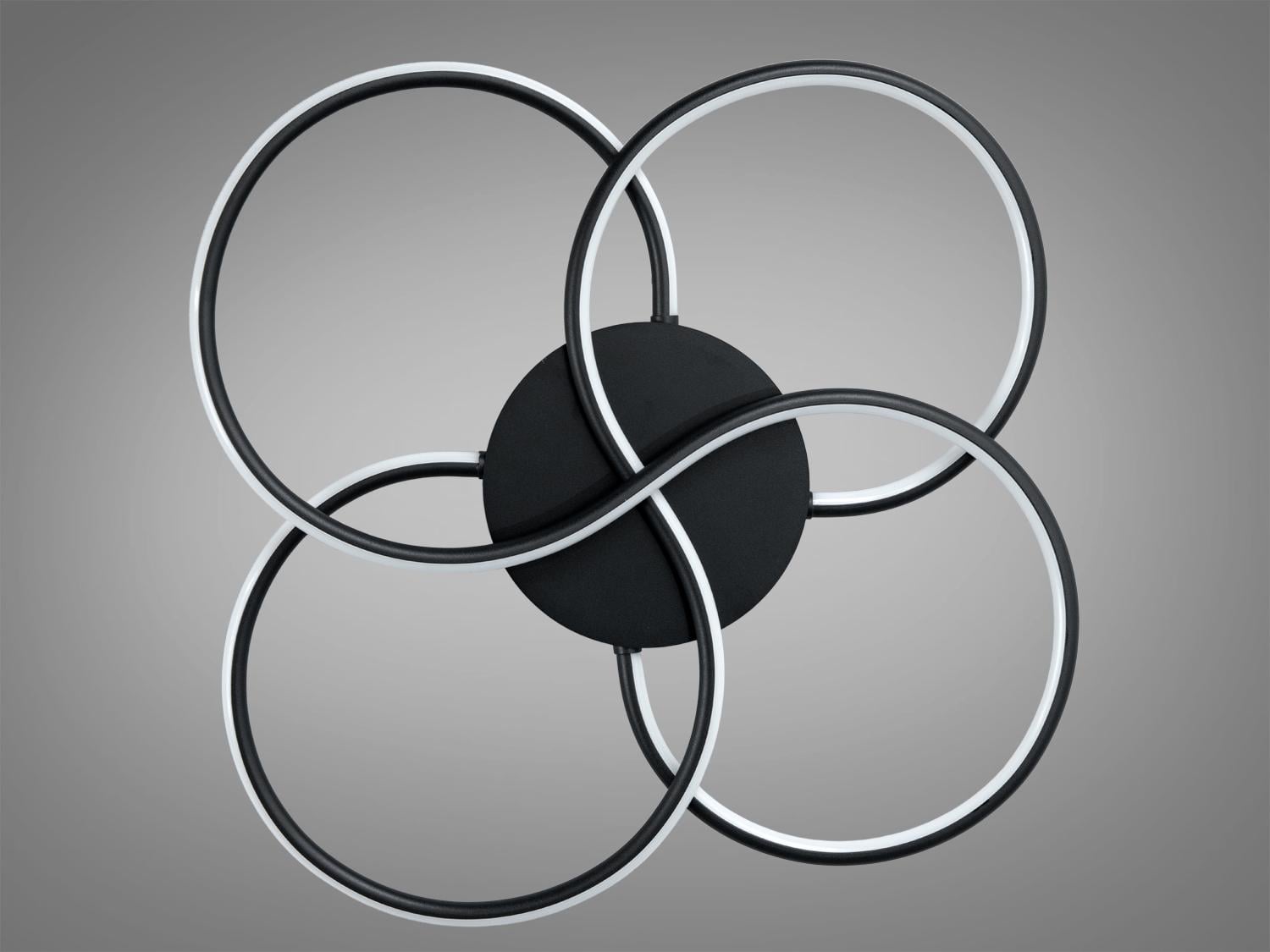 Люстра светодиодная Diasha четыре кольца 60 Вт Черный (WG5098/2BK)