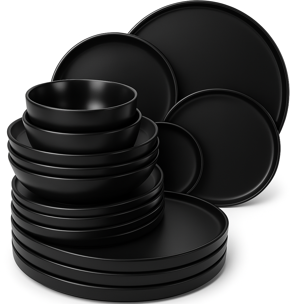 Набор тарелок на 6 персон Manhattan Pure Living 24 предмета Черный (H829VM3C0B)