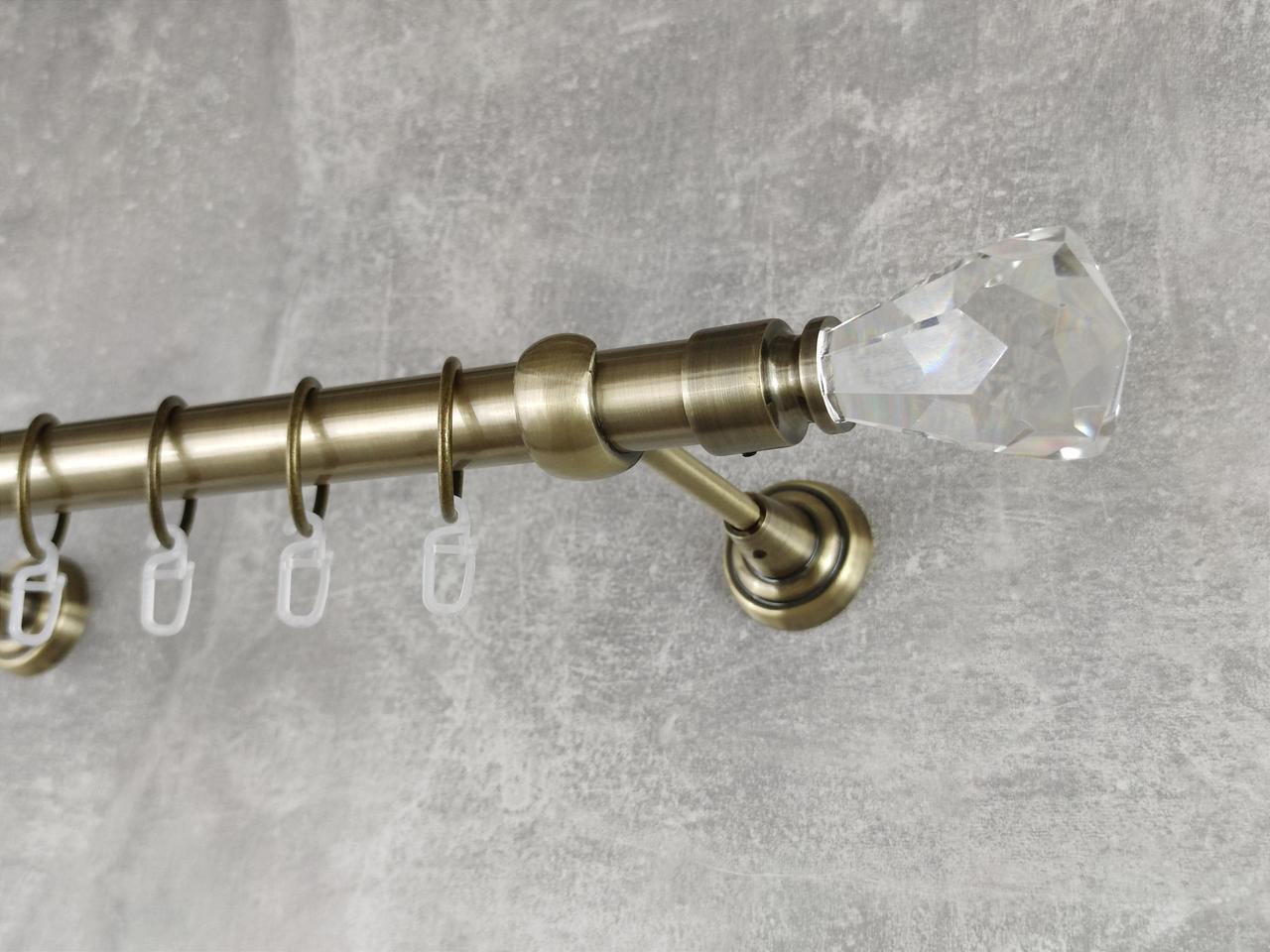 Карниз MStyle металлический для штор однорядный Лучетта 25 мм гладкий 200 см Антик (5012281)