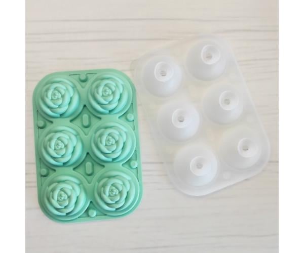 Форма для льда Роза силиконовая Зеленый (1258) Форма для льда Роза силиконовая Зеленый (1258)
