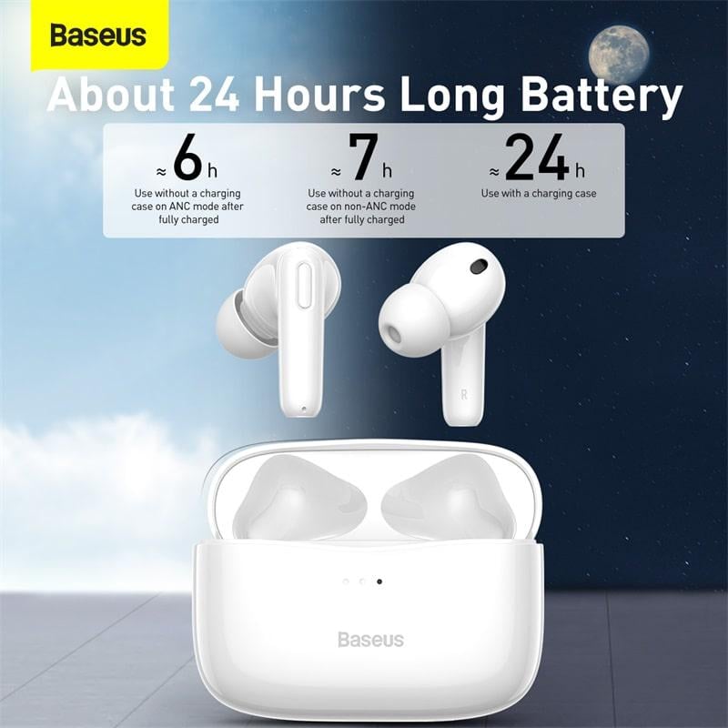 Наушники Bluetooth Baseus SIMU ANC True Wireless Earphones S2 NGS2-0G White (0fa54b22) - фото 2