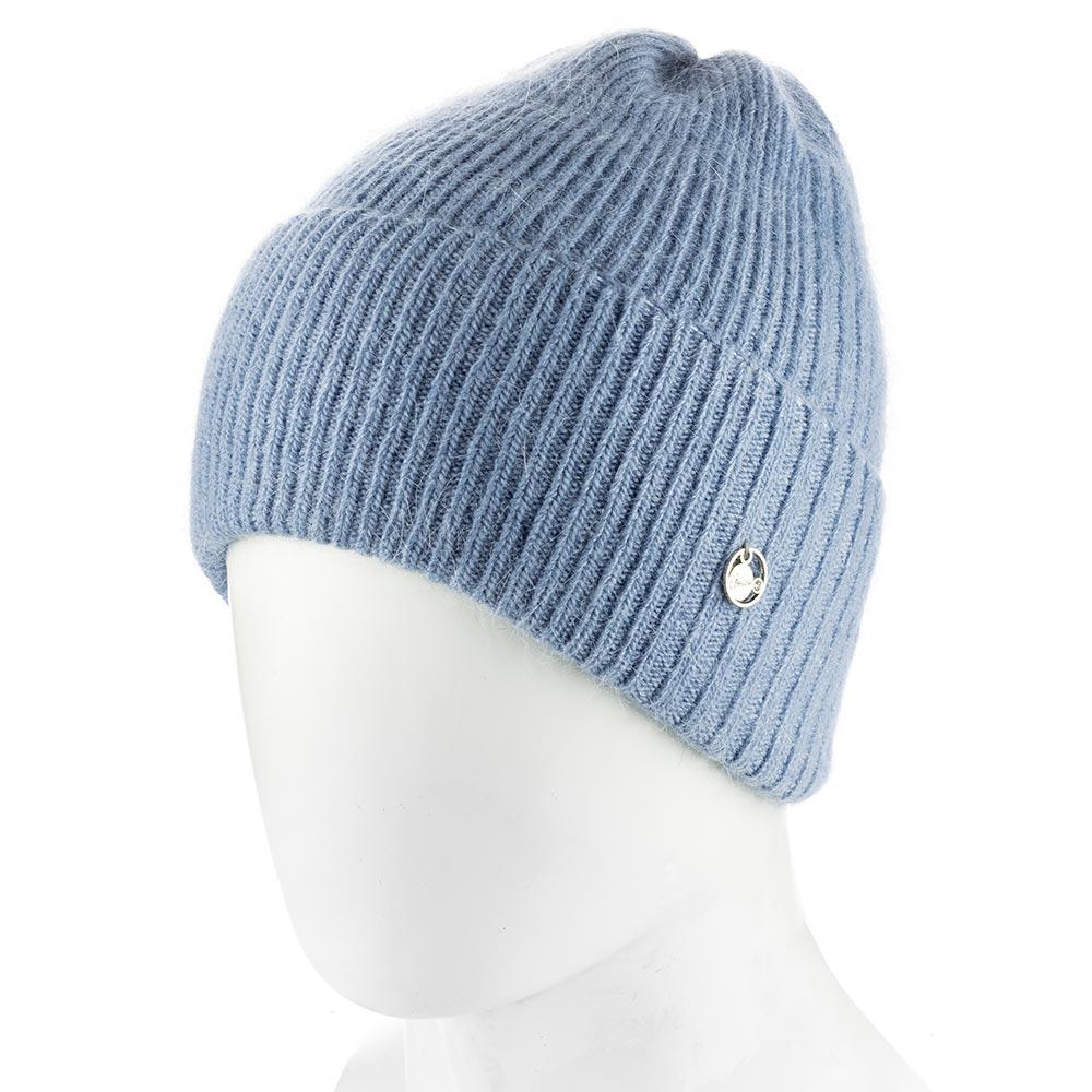 Шапка женская ангоровая сверху собрана Atrics WH909 утепленная флисом с отворотом Джинсовый - фото 1 Шапка женская ангоровая сверху собрана Atrics WH909 утепленная флисом с отворотом Джинсовый - фото 1