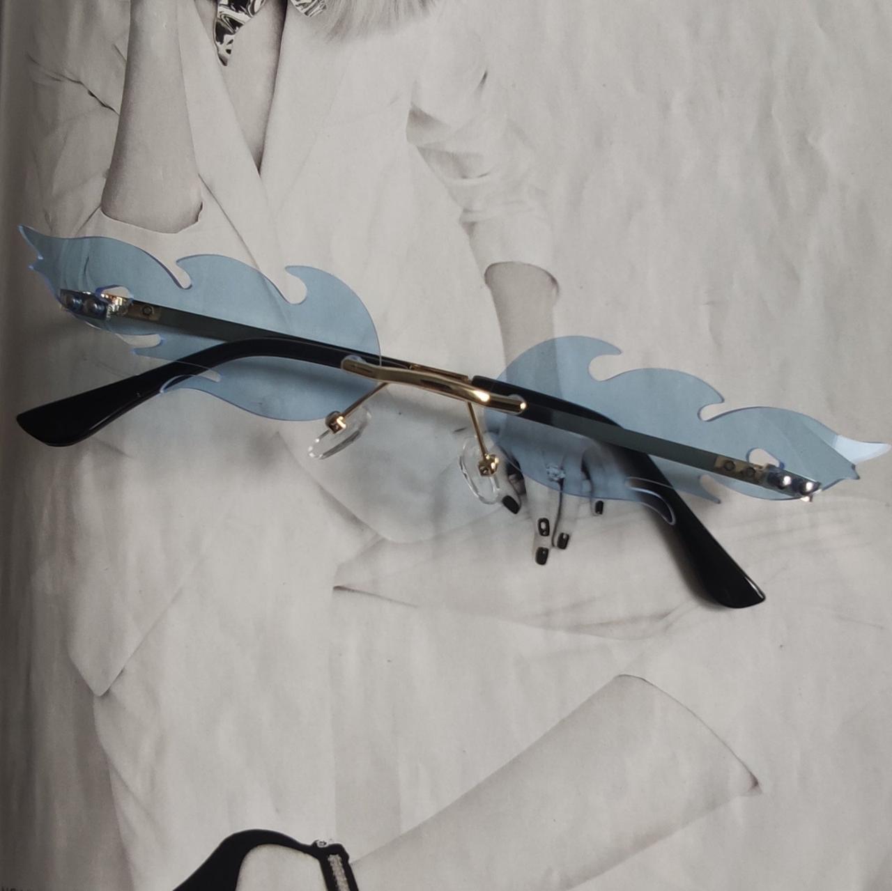 Очки узкие огонь пламя Голубой (096580)