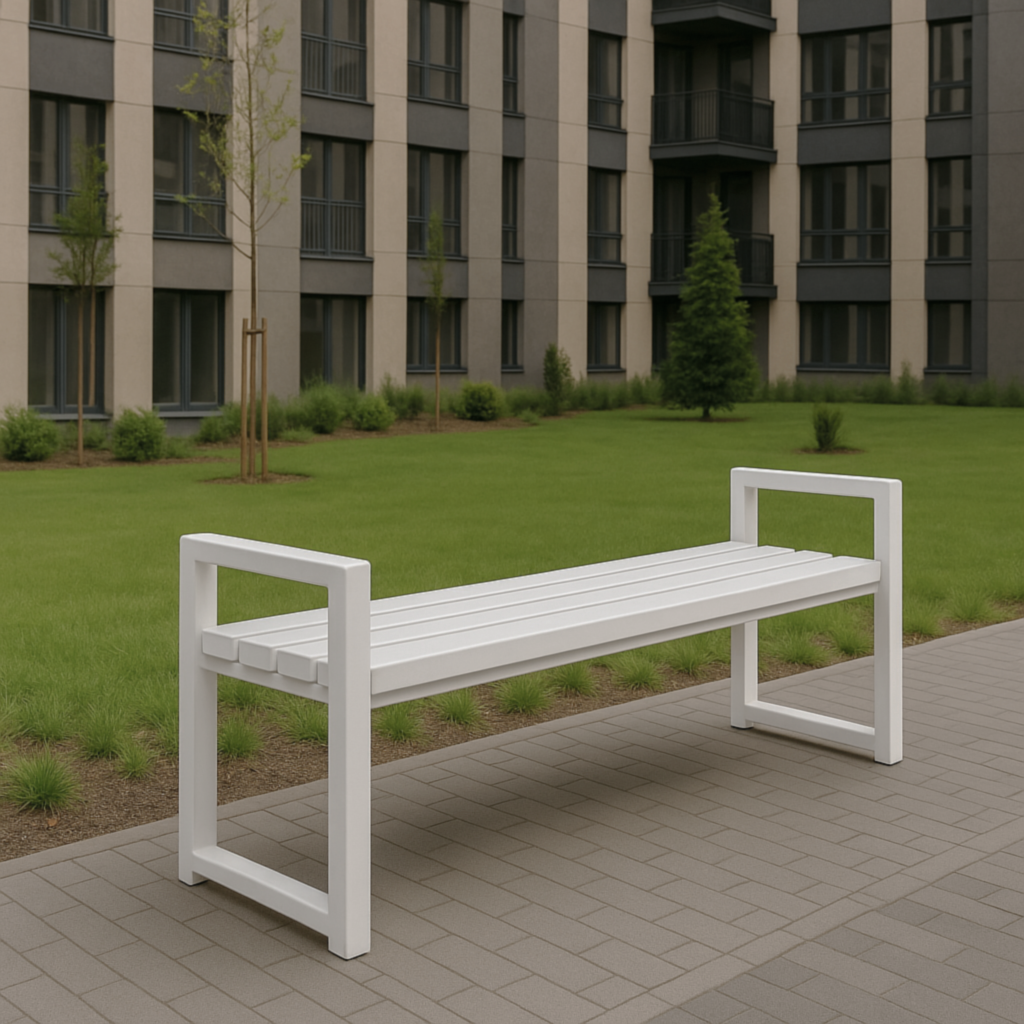 Лавка з ПВХ профілю ТОБІ ШО модерн без спинки 1514х598х415 мм Білий - фото 2