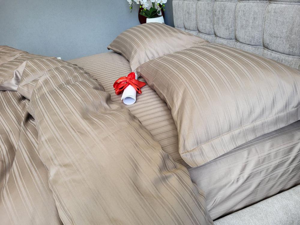 Комплект постельного белья MULTI stripe семейный Cacao (1998962797)