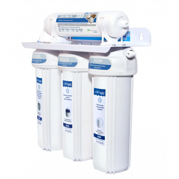 Фильтр под мойку Aquakut четырехступенчатый с постфильтром (10217)