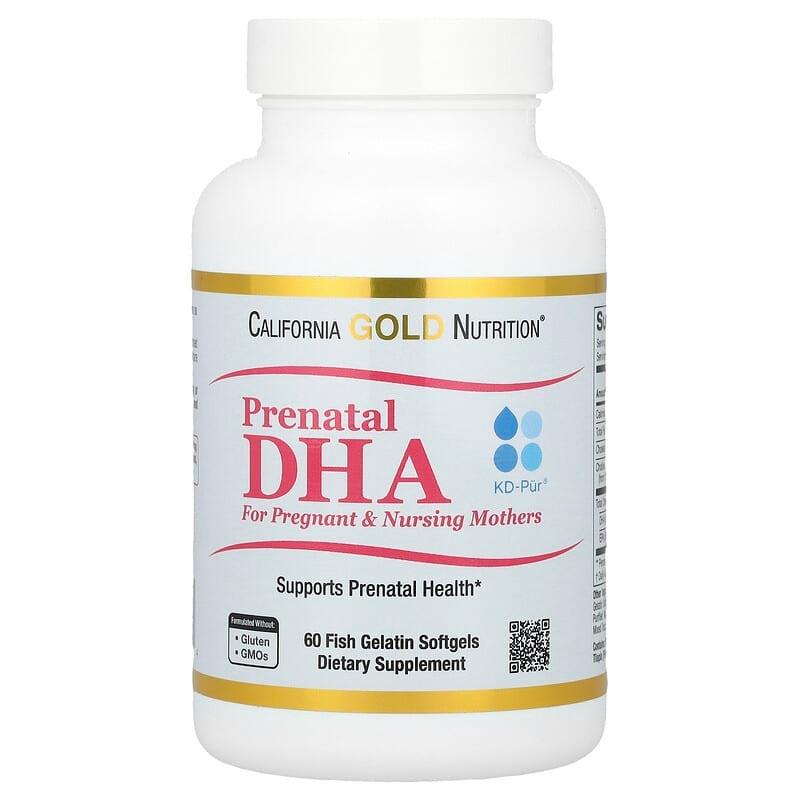 Пренатальная ДГК для беременных и кормящих California Gold Nutrition Prenatal DHA 60 мягких таблеток 450 мг (1424959760)