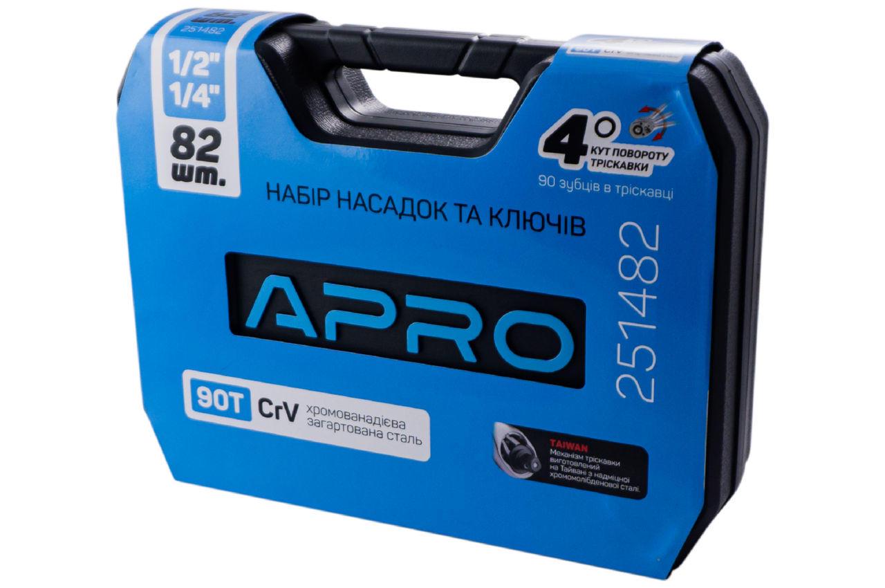Набір інструментів Apro 251482 1/4" x 1/2" 82 од. (18310008) - фото 2