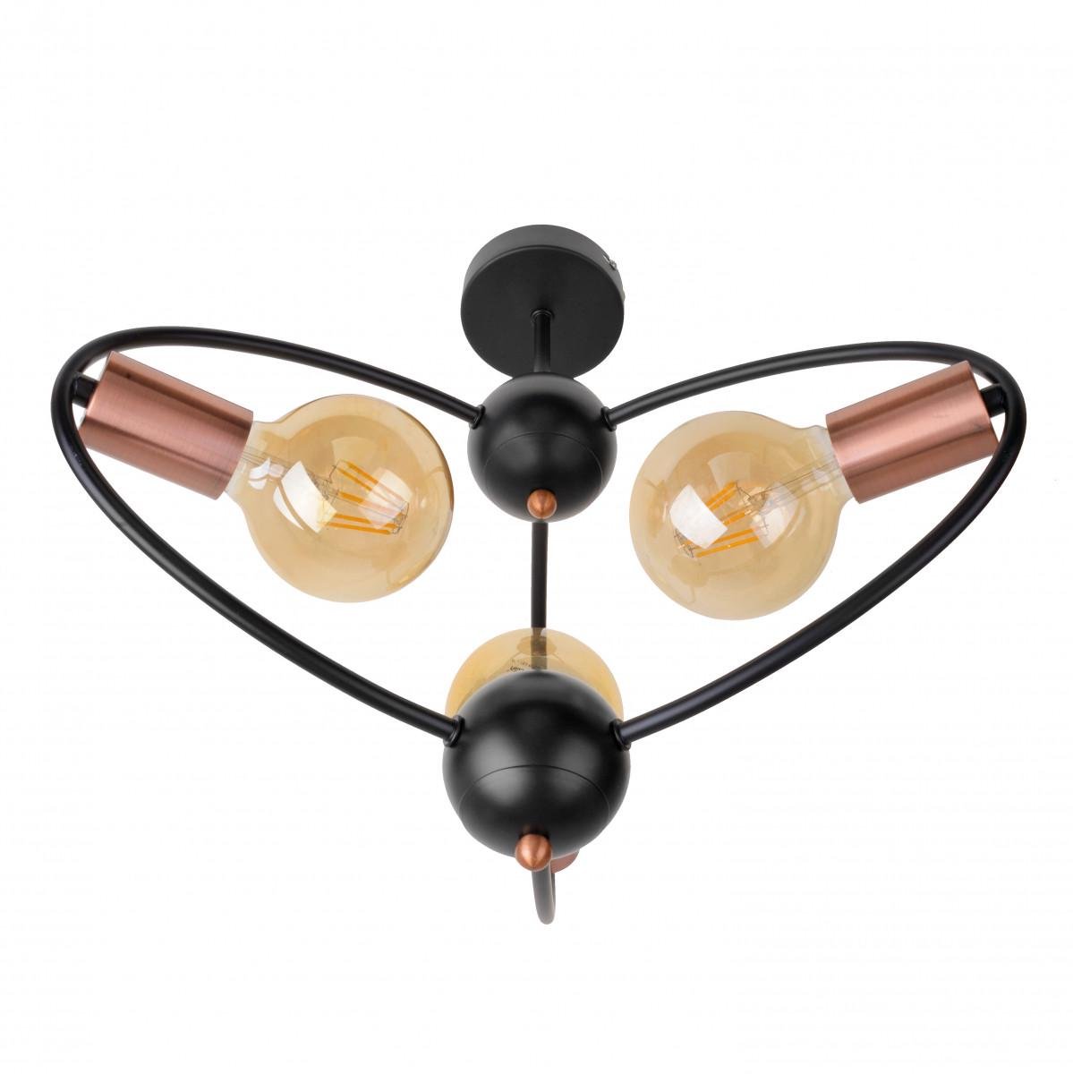 Люстра лофт Brille на 3 лампочки BL-997S/6 E27 BK+AC Черный/Латунь