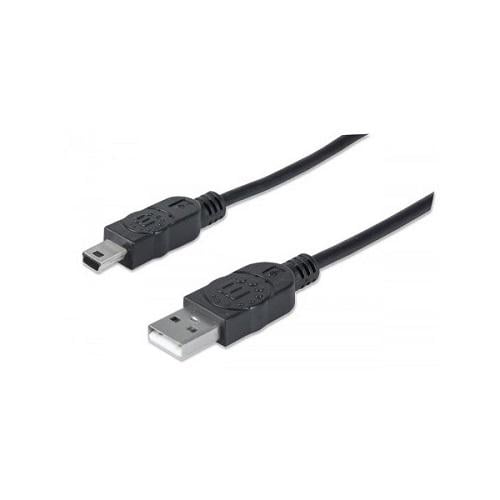 Кабель Manhattan USB AM to mini BM 1,8 м Черный (333375)