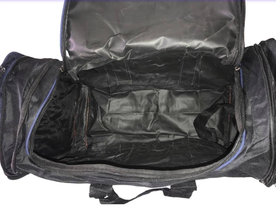 Сумка дорожня с довгим ремінем через плече 70 л Чорний із синім (813-2B) - фото 4