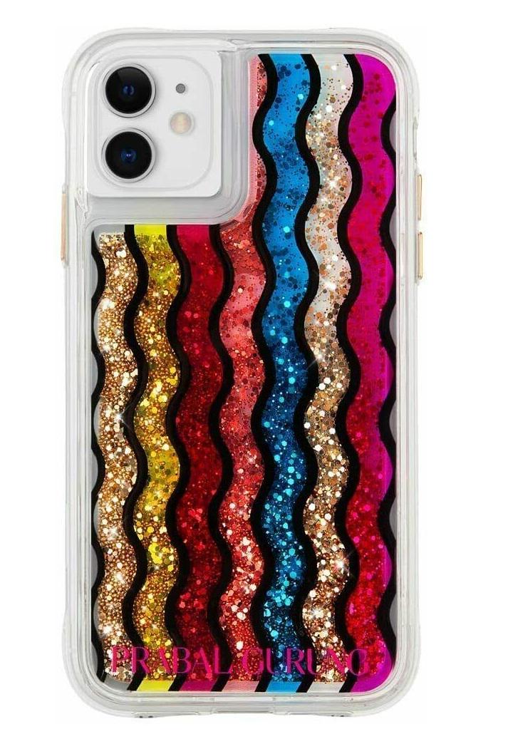 Чехол противоударный с плавающими блестками Case-Mate Prabal Gurung Waterfall для Iphone 11/XR (6.1") Rainbow