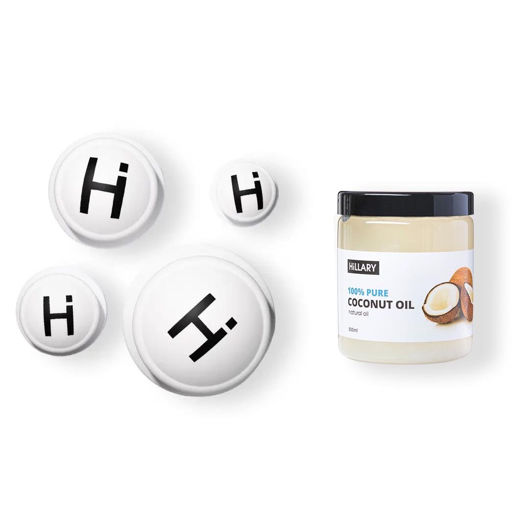 Набор вакуумных банок для массажа тела Hillary рафинированное кокосовое масло (HI-11-280)