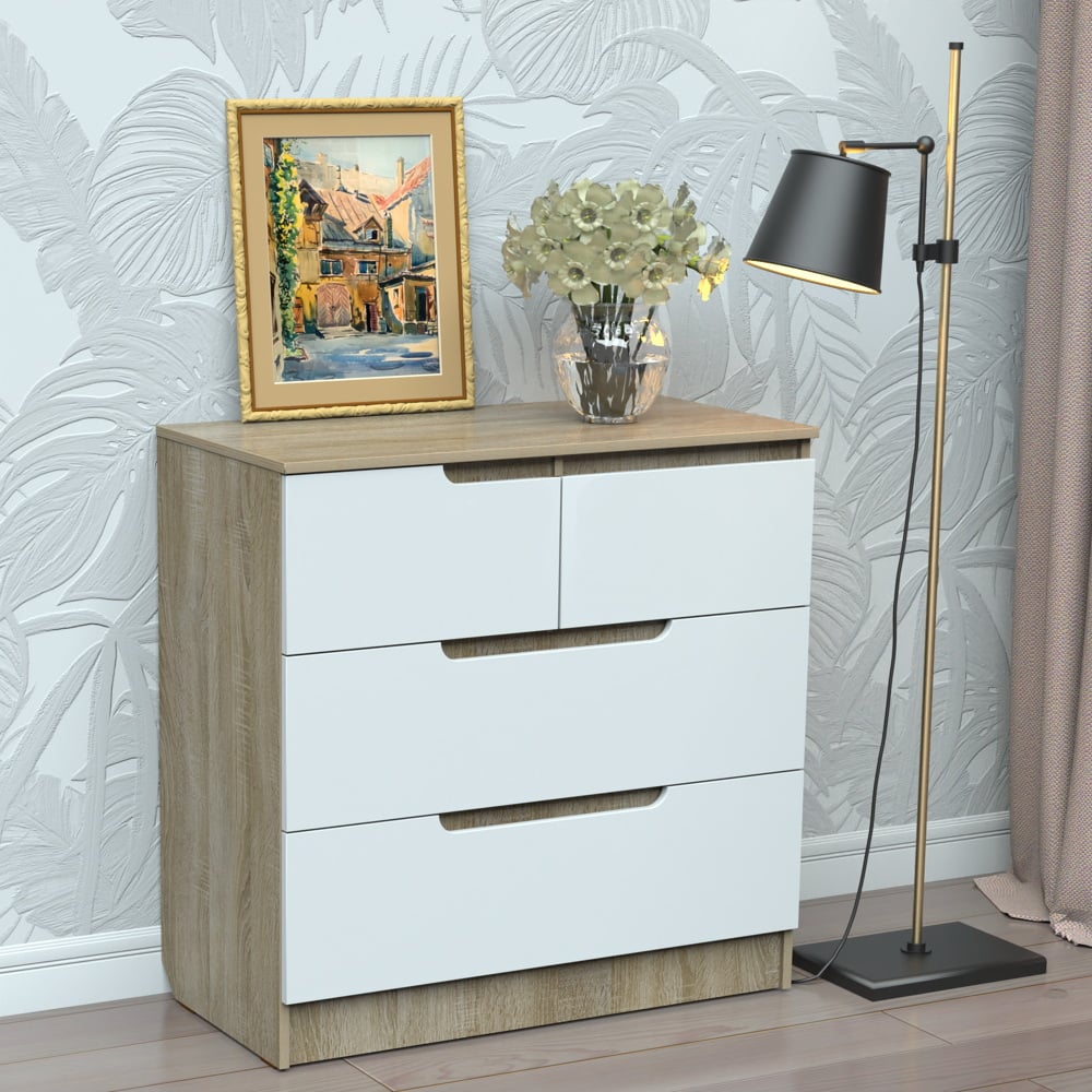 Комод Тиса Мебель 315 Дуб сонома/Белый (9003115) Комод Тиса Мебель 315 Дуб сонома/Белый (9003115)