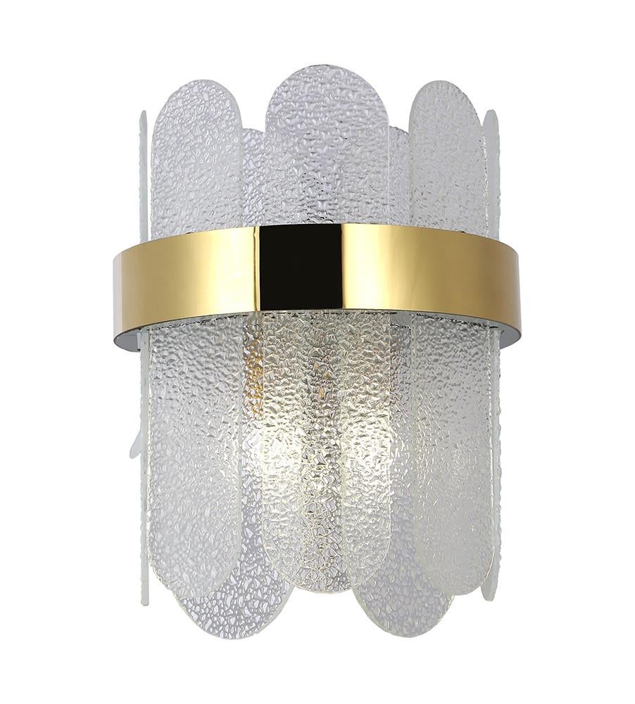 Бра Levistella 909LWXX3010 GD+WH со стеклянным фигурным плафоном на две лампы Золотой (2397409585)