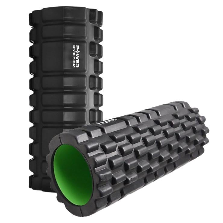 Ролик массажный Power System PS-4050 Fitness Foam Roller 33x15 см Black/Green (A-012068) - фото 2